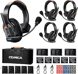 Comica Audio Seekcom S1 Wireless Intercom Headset System (Five Set)